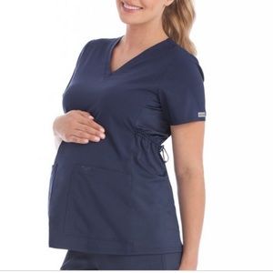 Med couture maternity scrub top size large navy